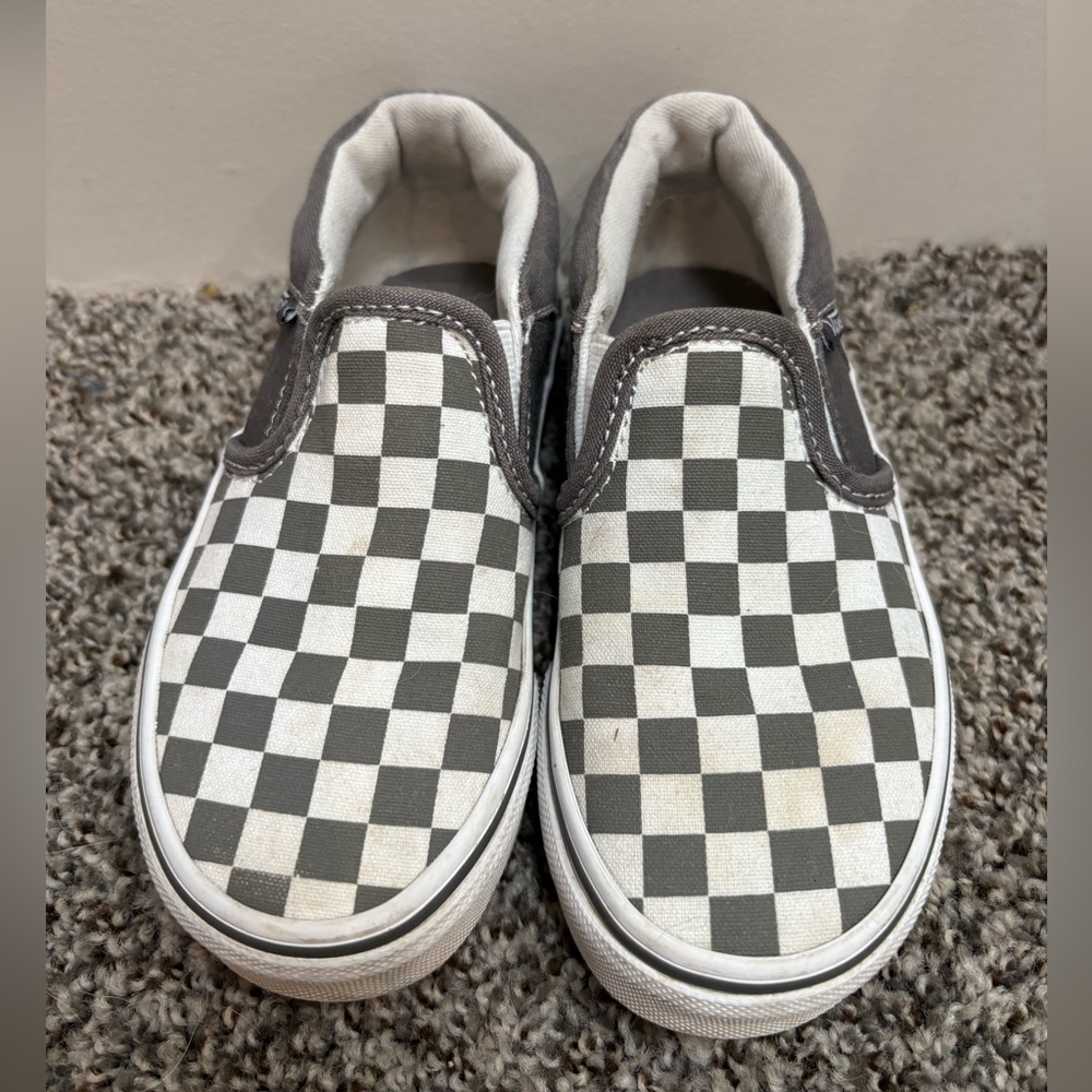 Vans Kids Black and White Classic Checkered Slip-On Sneakers Size 11c - Picture 3 of 6